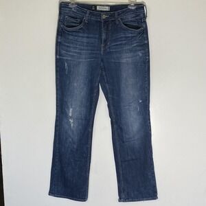 Departwest Nomad Jeans Mens 34x32 Blue Medium Wash Distressed Stretch Denim